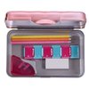 Its Academic Metallic Quilted Pencil Boxes, Assorted Colors, PK4 23130-4PK